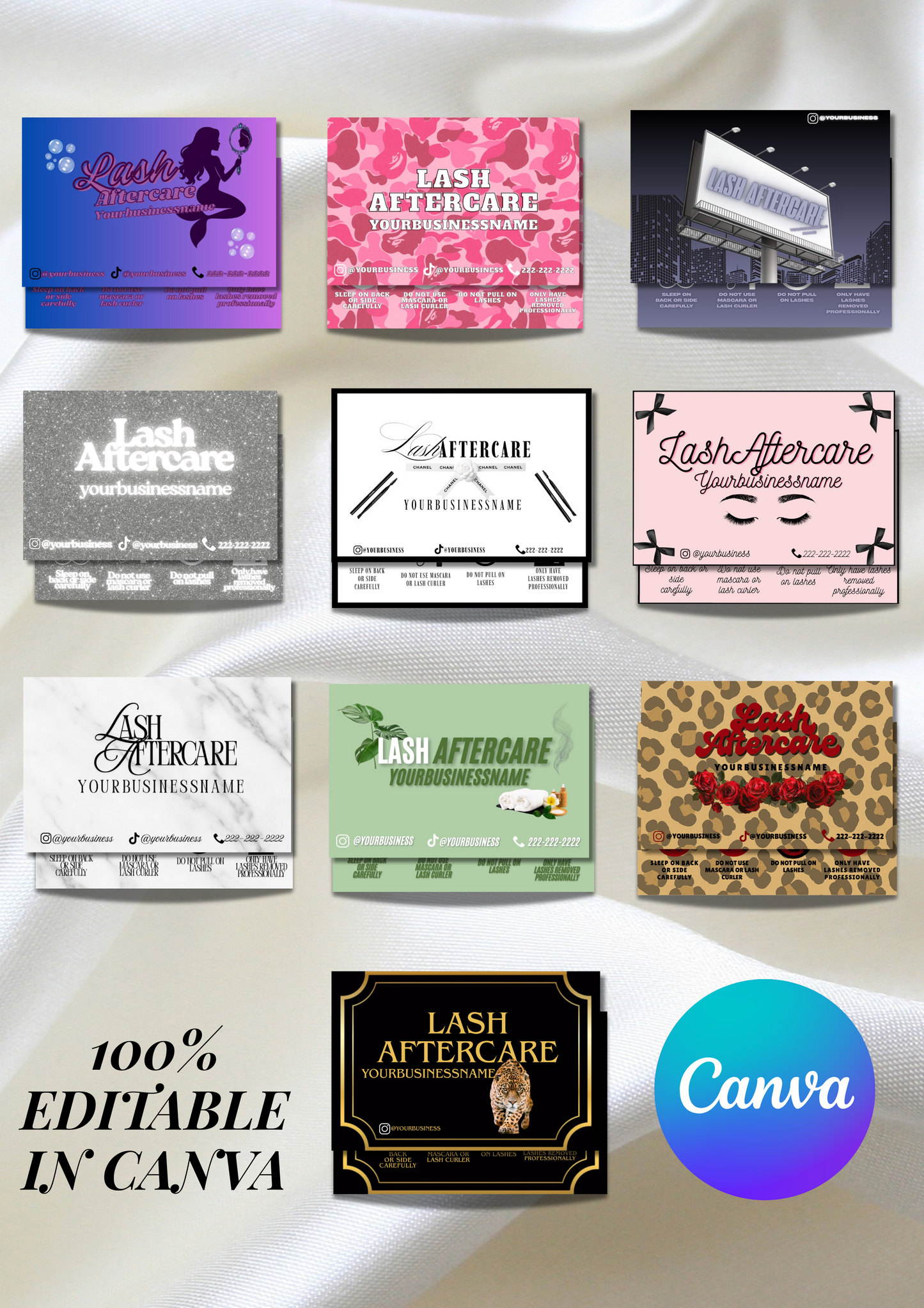 10 Lash Aftercare Templates