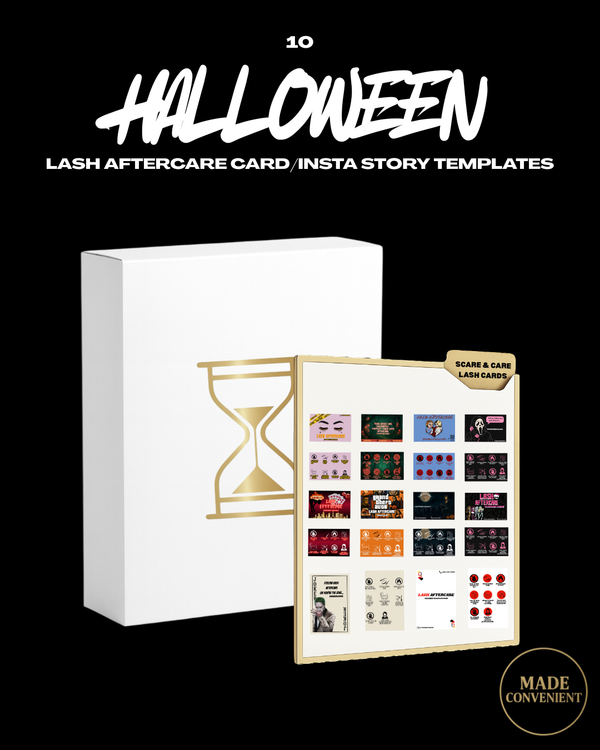 Halloween Lash Aftercare Cards | Editable Canva Templates for Lash Artists
