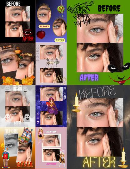 Halloween Before & After Templates | 10 Editable Canva Designs
