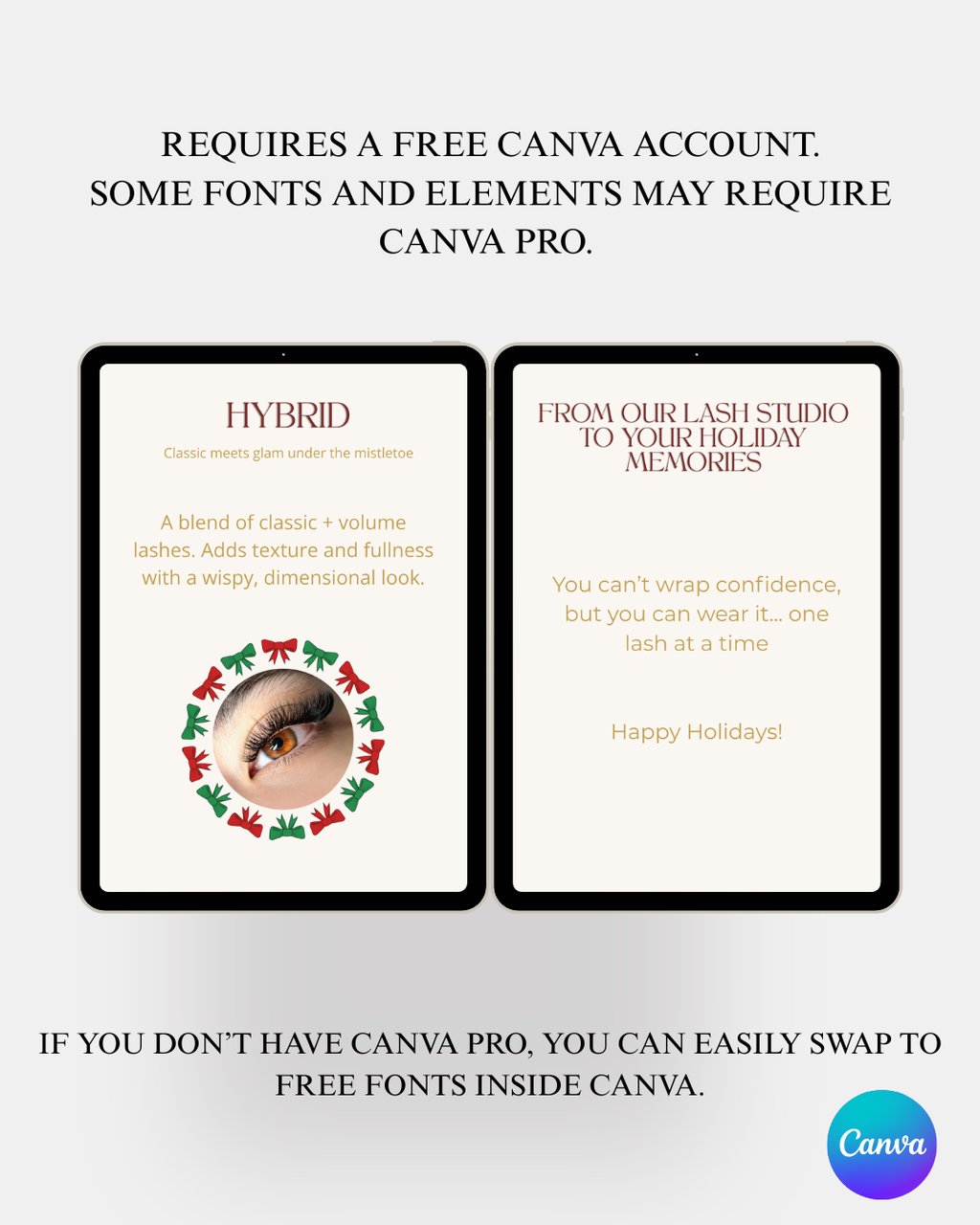 Lashes That Sleigh Style Guide Editable Template (Canva)
