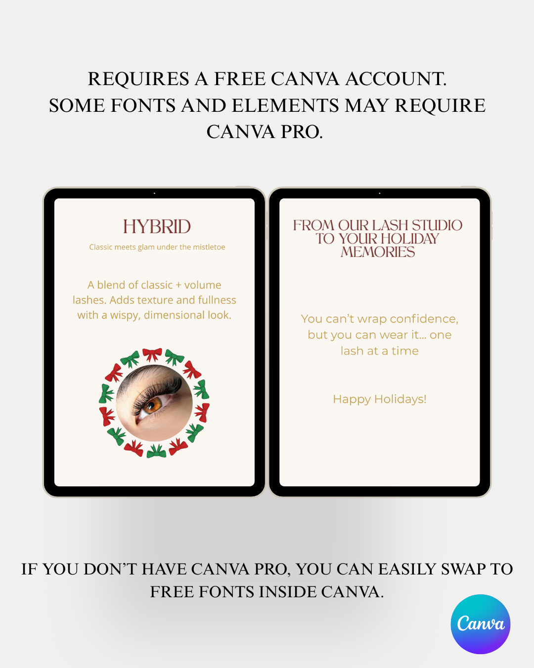 Lashes That Sleigh Style Guide Editable Template (Canva)