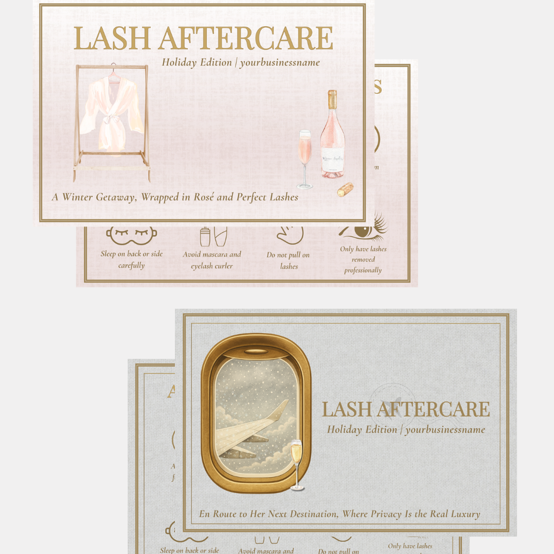 Holiday Lash Aftercare World Tour Collection Editable Canva Temlates