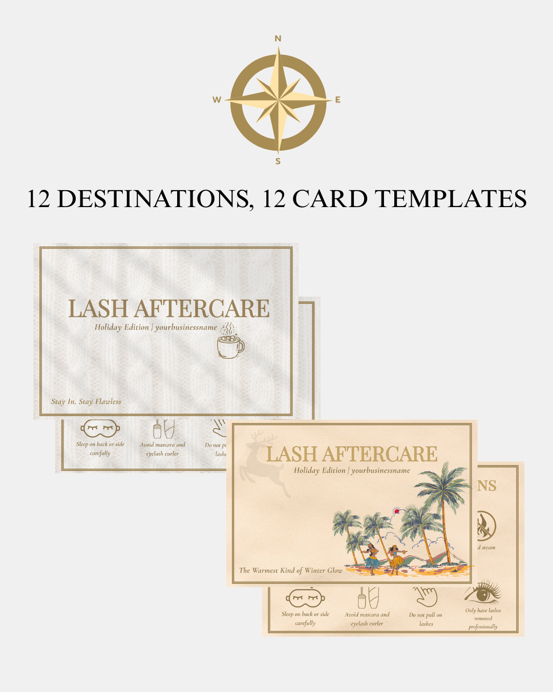 Holiday Lash Aftercare World Tour Collection Editable Canva Temlates
